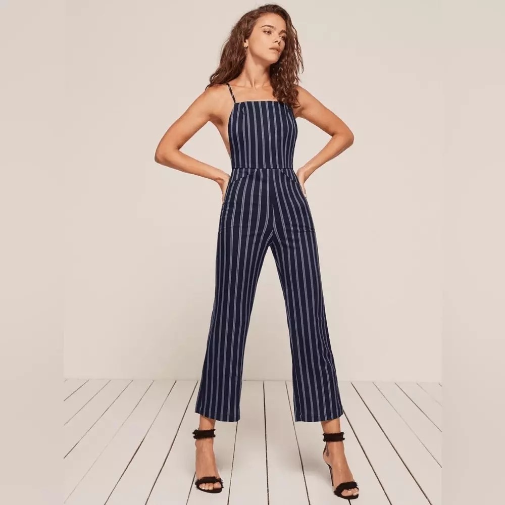 Reformation Pinstripe Jumpsuit